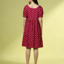 acai Women Printed Fit & Flare Dress image 3