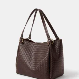 accessorize london Women Logo Embossed Shoulder Bag with Double Handle image 3