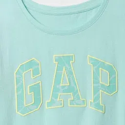 gap kids Girls Brand Print Relaxed Fit Cotton Round-Neck T-Shirt image 3