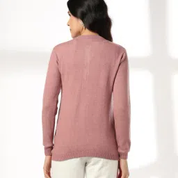 avaasa mix n' match Women Round-Neck Self-Design Cardigan image 3