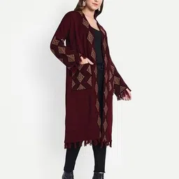 hautemoda Women Self-Design Loose Fit Shrug image 3