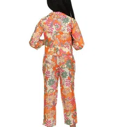 amreliya enterprise Girls Floral Print Top & Pants Set image 3