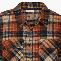 purple united kids Boys Checked Regular Fit Shirt with Spread Collar image 3