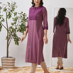 kami kubi Women Geometric Print A-Line Kurta image 3