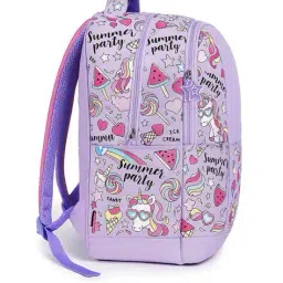 little surprise box Girls Unicorn Print Backpack with Lunch Bag image 3