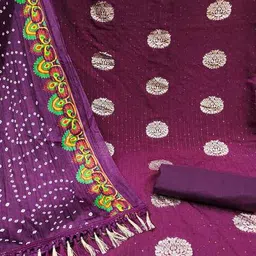 svaraa Women Embroidered 3-Piece Unstitched Dress Material image 3