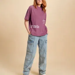 bewakoof Women Garfield Print Oversized Fit Round-Neck T-Shirt image 3