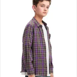 rare ones Boys Checked Regular Fit Shirt image 3