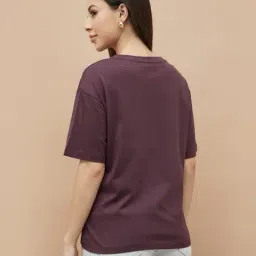 fame forever by lifestyle Women Regular Fit Round-Neck T-Shirt image 3