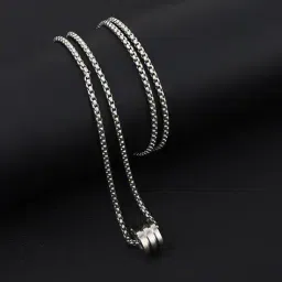 designs & you Men Triple Rings Circular Pendant Necklace image 3