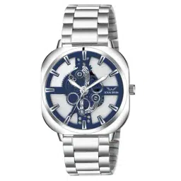 louis devin Men Analogue Wrist Watch with Stainless Steel Strap-LD-G081-BLU-CH image 3