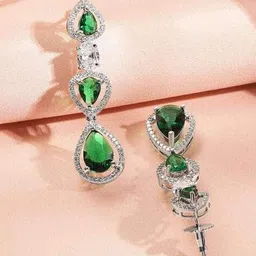 rubans Women Rhodium-Plated Multi-Stranded Necklace & Earrings Set image 3