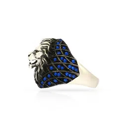 bhima jewels Women Sterling Silver Lion Head Ring image 3