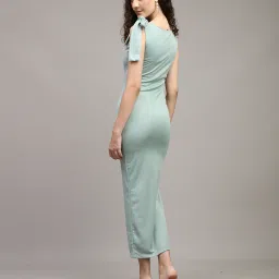 Shein Party Sleeveless Shoulder Tie-Up Midi Sheath Dress image 4