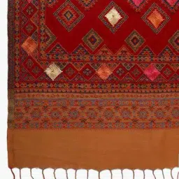 srishti Embroidered Shawl with Fringes image 3