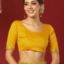 satrani Women Georgette Traditional Saree with Blouse Piece image 3