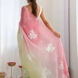 svaraa Embroidered Work Jimmy Choo Silk Saree image 3