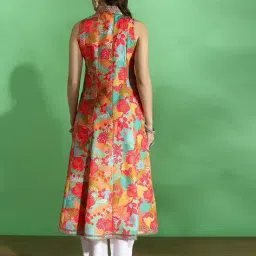 globus Women Floral Print Anarkali Kurta image 3