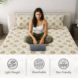 mafatlal  Double Bed Bedsheet Set With Pillow Cover image 3