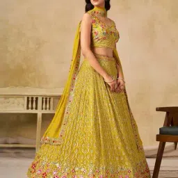 zeel clothing Women  Embroidery Lehenga Choli Set with Dupatta image 3