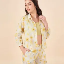 akkriti by pantaloons Women Floral Print Regular Fit Shirt with Spread Collar image 3