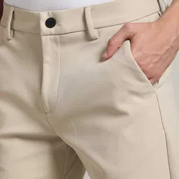 john players Men Slim Fit Flat-Front Trousers image 4