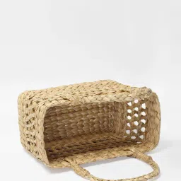 habere india Multipurpose Handcrafted Grass Storage Basket image 4