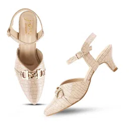 jm looks Women Slip-On Kitten Heeled Sandals image 4