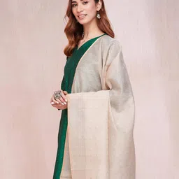 fabindia Embellished Cotton Silk Dupatta with Tassels image 4