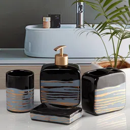 kookee 4-Piece Printed Soap Dispenser & Holders Set image 4