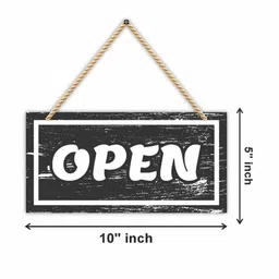 cvanu Open & Close Sign Wooden Wall Hangings image 4
