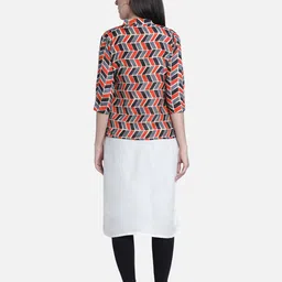 fabclub Women Geometric Print Regular Fit Jacket image 4