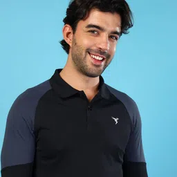 technosport Men Colourblock Slim Fit Polo T-Shirt image 4