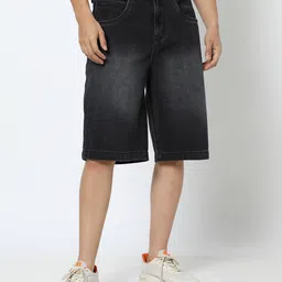 yousta Men Mid-Wash Regular Fit Carpenter Shorts image 4