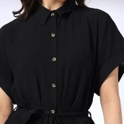 fig Women Midi Shirt Dress with Belt image 4