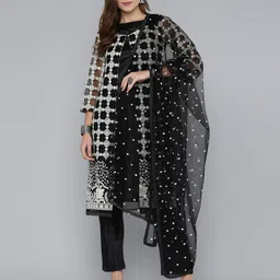 kvs fab Embroidered Unstitched Dress Material with Dupatta image 4