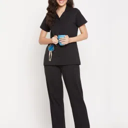 clovia Graphic Print T-shirt & Pyjamas Set image 4