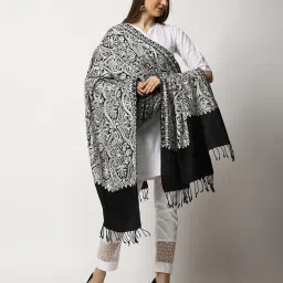 swi stylish Embroidered Shawl with Tassels image 4