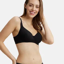 jockey FE35 Wirefree Padded Cotton Elastane Full Coverage T-Shirt Bra with Broad Fabric Straps image 4