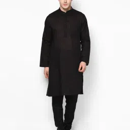 even Swiss-Dot Long Kurta with Patch Pocket image 4