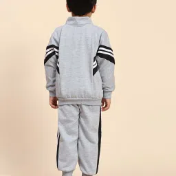ameeha Boys Striped Zip-Front Sweatshirt & Joggers Set image 4