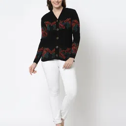 kalt Women Floral Woven Cardigan image 4