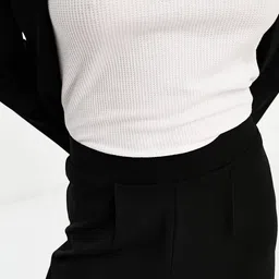 asos design Women Petite Wide-Leg Jersey Suit Trousers image 4