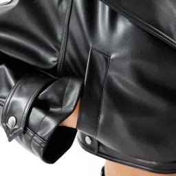 asos design Women 80s Glam Regular Fit Biker Jacket image 4