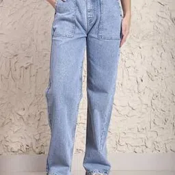 Shein Full Length Elasticated Waist Stone Wash Jeans-picture-42