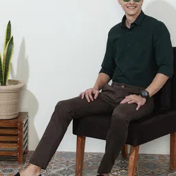 crocodile Men Slim Fit Trousers with Insert Pockets image 4