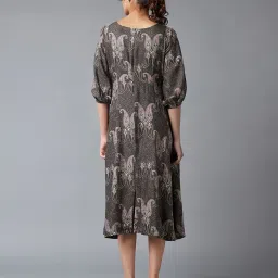 Paisley Print Fit & Flare Dress image 4