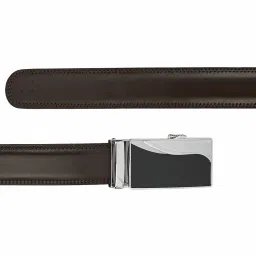 pacific gold Leather Belt with Plaque Buckle image 4