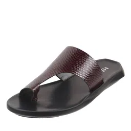 metro Men Animal Pattern Toe-Ring Flip-Flops with Flat Heels image 4