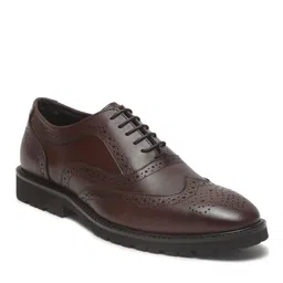 teakwood leathers Men Perforated Derbys with Lace Fastening image 4